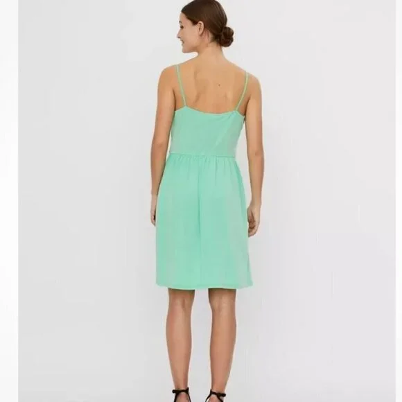 NWT Vero Moda Jade Green Ilane Camisole Dress - Size: Medium - Picture 8 of 8